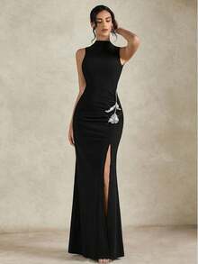 Briarwyn Nuevo vestido elegante y ajustado sin mangas para mujer, adecuado para reuniones y fiestas - Negro - Ver 5