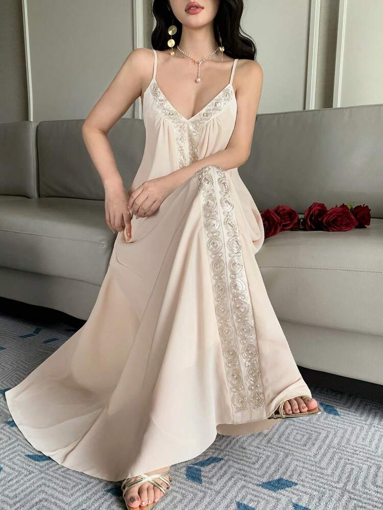 Women's Summer Strap Patchwork Sexy Casual Dress, Elegant Long Dress Sun Dresses For Women