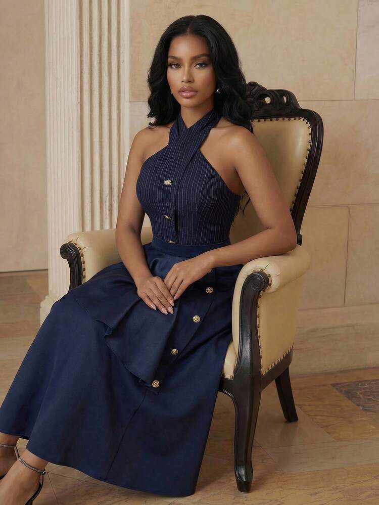 Women's New Asymmetrical Ruffle Hem Elegant Skirt Regular Size Women Dress Formal