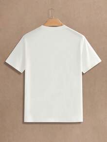 Manfinity VCAY Men's Casual Everyday Commute Fashion Printed T-Shirt Fashion, Boyfriend Gift, Summer, Couple Things For Husband Simple Fashion Commuting White T-Shirt Men's Summer Round Neck Short Sleeve Men's Casual T Shirt With Figure Print Figure Print T-Shirt T Shirts Pack Brand T Shirt Personal T Shirt Couple Matching Outfits T Shirt Couple T Shirt - White - View 8