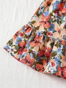 Travachic KIDS 女宝宝夏季可爱度假红色树叶印花吊带裙 - 彩色 - 查看 3