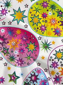 PopScrub 女士V领印花休闲工作服上衣 - 白色 - 查看 5