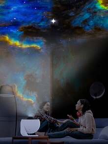 1PC Galaxy Globe Projector Light 13 Slides HD Focusable Starry Sky Lamp Bedroom Atmosphere Night Light For Room Decor Astronomy Gift - White - View 2