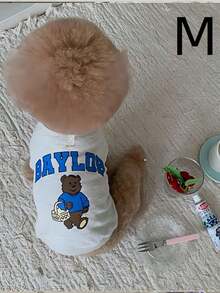 1pc Pet Dog/Cat Clothes, Cute Bear Design, Made Of Spun Rayon, Suitable For Small And Medium Breed Dogs - Multicolor - View 17