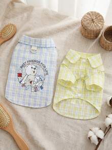 PETSIN 宠物春季新款狗狗服装、动物用品、宠物服装、狗狗衬衫、猫咪衬衫、泰迪熊服装、小型动物服装、休闲凉外套、狗狗服装、猫咪服装、两只腿、春夏新款背心 - 彩色 - 查看 1