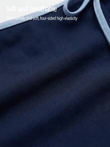 Fluxe Chân váy ngắn nữ in chữ, viền thắt nút, kiểu dáng thường ngày, đa năng. - Màu xanh hải quân - Xem 3