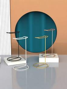 1pc Luxo Metal Headphone Stand Holder Jewelry Display Rack Hanger Duo Purpose Earphone Bracket For Showroom Photography Bedroom Game Room Organizer Desk Accessories Gaming Headset Support Storage Christmas Gift - bracket - View 3