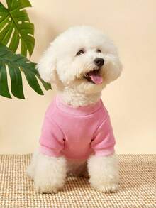 PETSIN 1 件数码印花 67 号宠物粉色运动风加厚保暖春秋季宠物连帽衫 - 粉色 - 查看 7