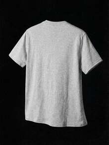 Manfinity RebelGame Men's Slogan Print Round Neck Short Sleeve Casual Versatile T-Shirt - Light Grey - View 2