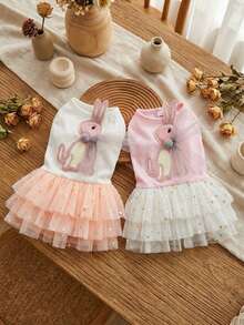 PETSIN Dog Clothing, Cat Clothing, Animal Skirts, Pet Spring/Summer New Collection, Puppy Dress, Princess Versatile Dress, Printed Stripes, Small Animal Clothing, Cool Sunscreen - Multicolor - View 1