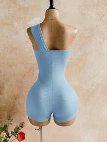 Soleia 春夏新款休闲度假西部海滩婚礼宾客礼服毕业早午餐套装，圣帕特里克节春假复活节音乐节优雅波西米亚热带无袖露背针织纹理连体裤（女款） - 藍色 - 查看 2