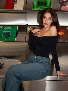 Bris Aura 性感露肩绑带紧身衣，适合时尚达人 - 黑色 - 查看 3