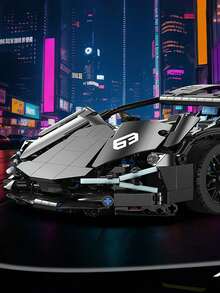 1280+PCS (3-15 Inches) Cool Racing Car Models, Made Of ABS Plastic, Building Block Cars, Technical Racing Car Models, Cool Style, Multiple Colors, Racing Car Shapes, Openable Doors, Home Decorations, Office Decorations, Building Block Racing Cars, Building Block Car Series, Toys, Racing Car Model Kits, Christmas Gifts,Birthday Gifts, Festival Gifts. - Multicolor - View 4
