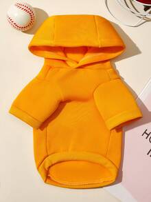 PETSIN 1 Green Letter Printed Pet Yellow Sports Style Thick Warm Spring And Autumn Pet Clothing Hoodie - Yellow - View 5