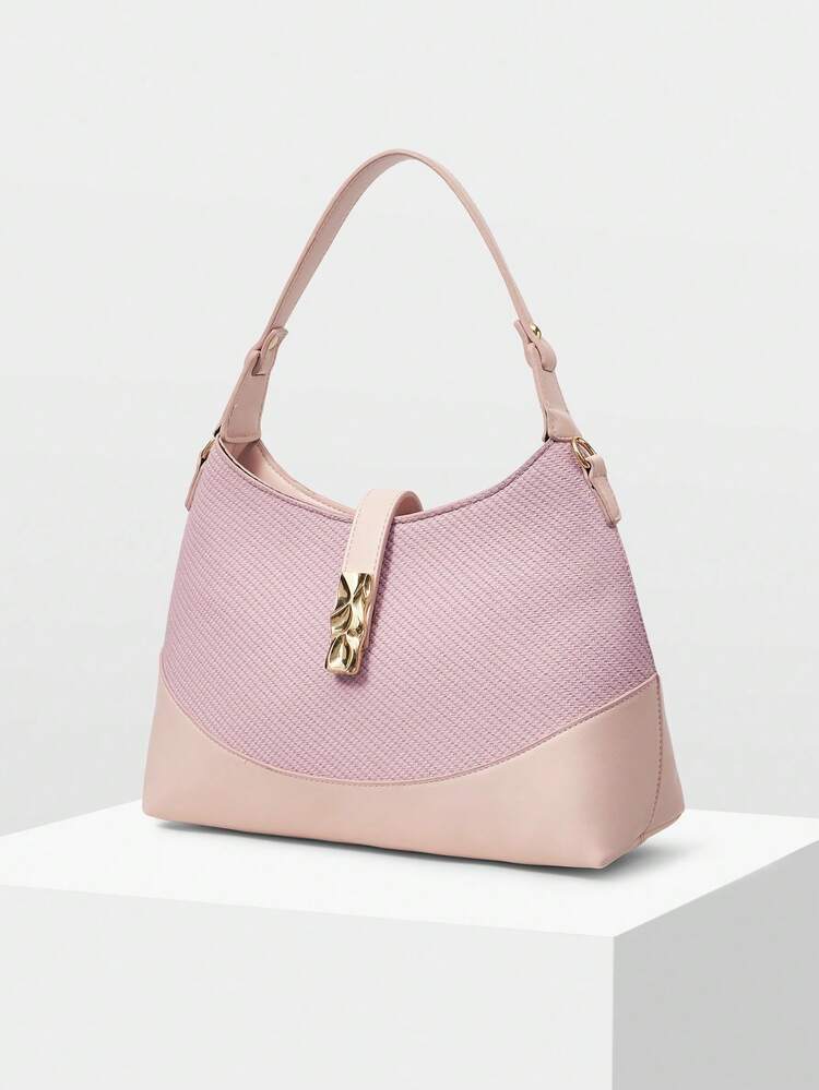 WOMEN'S METAL BUCKLE FASHION HANDBAG