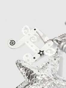 ROMWE Grunge Punk Bag Charm, A Gift Suitable For Friends, Girlfriends, And Family Members - Silver - View 3