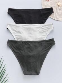 SHEIN 3 piezas/Paquete Calzoncillos tipo bóxer para hombre con cintura de contraste - Multicolor - Ver 2