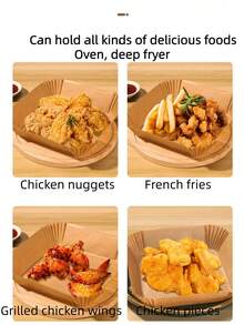 50/100 miếng giấy nướng vuông dày dặn dùng cho nồi chiên không dầu, lót nướng BBQ, thấm hút dầu mỡ, chống dính, dùng một lần cho nhà bếp gia đình, tiệc tùng, nhà hàng. Phụ kiện nấu ăn - Hình vuông - Xem 6