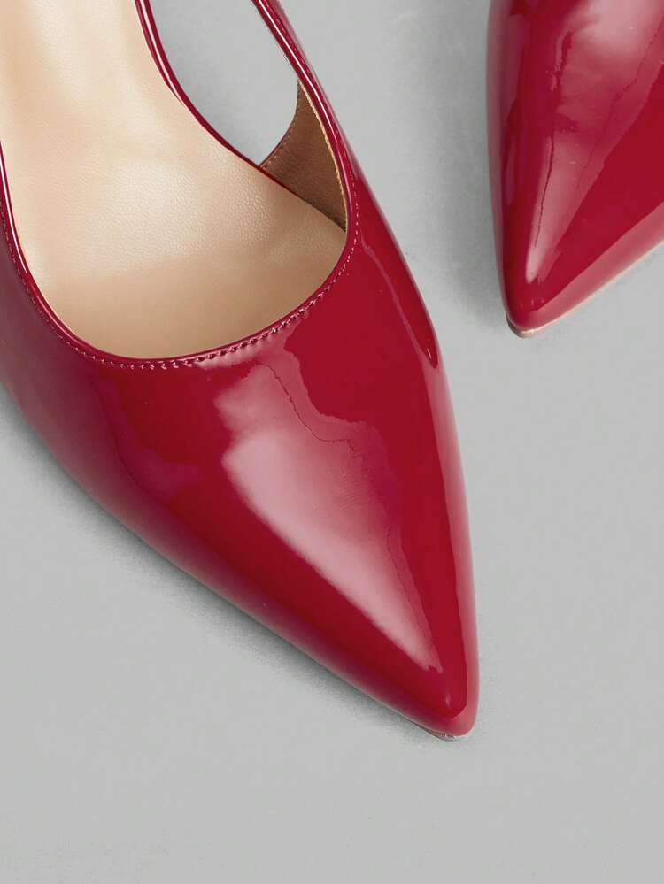 Ontre Tacones altos de punta elegantes y de moda para mujer - Rojo - Añade 4