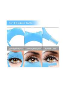 1/3/5PCS Crystal Clear 3-In-1 Eyelash Card Eyeliner Guide Tool Multi-Functional Eye Shield Makeup Helper For Beginner Women Daily Use Professional Makeup Artist Beauty Tools Accessories - Multicolor - View 2