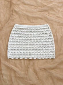 Soleia Váy mùa hè thời trang với họa tiết vỏ sò, màu trơn, khoét rỗng. - Màu Khaki - Xem 2