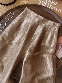 EMERY ROSE Pantalones anchos de unicolor, versátiles y casuales para uso diario - Marrón Mocha - Ver 7
