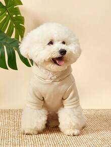 PETSIN 1 Strawberry Letter Printed Pet Beige Sports Style Thick Warm Spring And Autumn Pet Clothing Hoodie - Beige - View 7