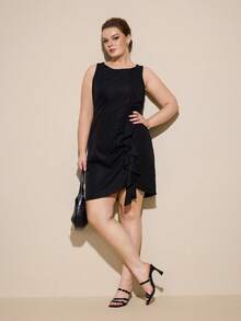 CUCCOO CURVES Plus Size Wide Fit Rhinestone Decorated Sandals With High Heel And Multi-Straps, Sexy Spring Shoes Spring Break Easter Summer Shoes - Black - View 6
