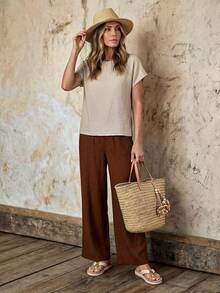 EMERY ROSE Women's Vacation Casual Shirt And Pants 2 Pieces Set - Multicolor - View 7