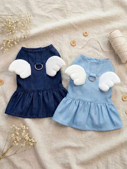 PETSIN Dog Clothing, Cat Clothing, Animal Skirts, Pet Spring/Summer New Collection, Puppy Dress, Princess Versatile Dress, Printed Stripes, Small Animal Clothing, Cool Sunscreen