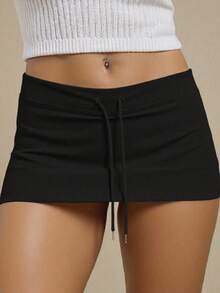 Airaco Women's Casual Skirt Pants, Comfortable Cotton - Black - View 1