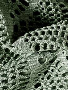 Swim Vcay Spring/Summer Knit Jacquard Wireless Camisole Top And Swim Shorts Women's Beach Vacation Bikini Set Set - Dark Green - View 6