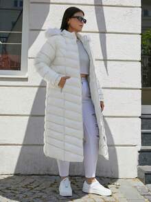Abrigos de inviernos Plus size - Blanco - Ver 3