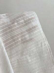 Elamini Women's Cotton Blouse, Deep V-Neck, Fitted - White - View 5