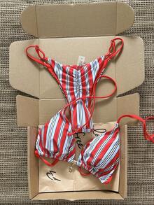 Swim Mod Women's Random Print Necklace Metal Jewelry Bikini Set, Spring/Summer - Multicolor - View 1