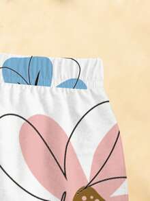 Bộ đồ bé gái gồm áo thun ngắn tay và quần short in họa tiết hoa, kiểu dáng ngọt ngào và dễ thương, thích hợp cho các buổi đi chơi, kỳ nghỉ và trang phục thường ngày mùa hè. - Nhiều màu - Xem 7
