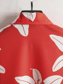 Manfinity RSRT Men's Floral Print Single-Breasted Casual Short Sleeve Shirt - Multicolor - View 4