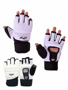 1 Găng tay đấm bốc PU, găng tay đấm bốc nửa ngón, thích hợp cho người lớn, nam và nữ, tập luyện đấm bốc, đấm bao cát, Taekwondo, bảo vệ tay. - trắng - Xem 7