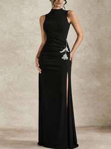 Briarwyn Nuevo vestido elegante y ajustado sin mangas para mujer, adecuado para reuniones y fiestas - Negro - Ver 8