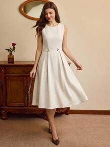 Vintamour Vintage Elegant Women's Dress With Pockets And Buttons Casual Commute Holiday Dress Winter Clothes For Women Women's Winter Clothes Winter Outfit For Women Christmas Looks Christmas Outfit For Women Christmas Clothes New Year Clothes New Year Outfit New Year Women Women's Winter Dress New Year Dress Elegant Dresses For Women Formal Dresses For Women,Summer Dresses For Women - Apricot - View 1