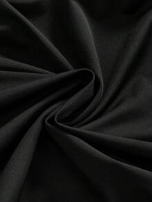 ROMWE J-Fashion 复古 Y2K 钢琴键黑白蕾丝性感胸衣加大码吊带背心 - 黑色 - 查看 4