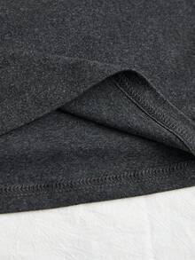 Resyla GOOD GIRL Daisy Embroidery Design Women's Round Neck Short Sleeve T-Shirt, Spring/Summer - Dark Grey - View 3