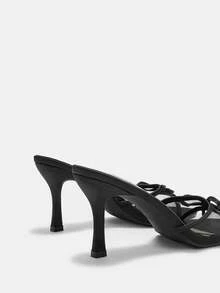 CUCCOO CURVES Women Shoes Women's Square Toe With Bow Design Daily Versatile Fashion Wide Last High Heels - Black - View 9