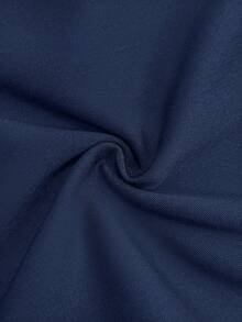 Selamara 女士纯色V领休闲派对中长连衣裙，适合夏季穿着 - 藍色 - 查看 4