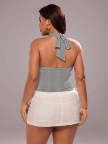 Rustia American Style Sexy Street Chic Spaghetti Strap Camisole, Versatile Women Top - Grey - View 2