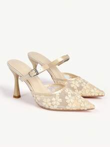 CUCCOO CHICEST Women Heeled Sandals Wedding Shoes - Apricot - View 1