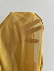 INAWLY Women's Solid Color Sleeveless Cropped Top For Beach Vacation - Yellow - View 6