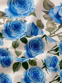 GlowEve CURVE Áo kiểu nữ cỡ lớn họa tiết hoa nhí, thích hợp cho ngày Valentine. - Màu xanh lam - Xem 6