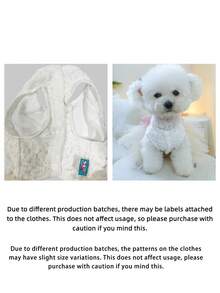 1PC Holiday Pet Clothes, Cute Tulle Skirt, Suitable For Small Dogs - White - View 5