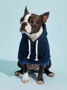 PETSIN 1 Pet Dog Cat College Style Digital Letter Printed Hooded Sweatshirt, Navy Blue - Royal Blue - View 7